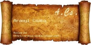Aranyi Csaba névjegykártya