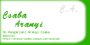 csaba aranyi business card